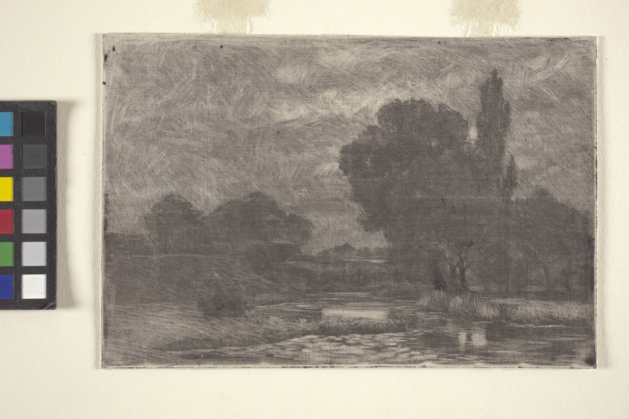 Marshy Landscape (ætsning og monoprint) af John Otis Adams