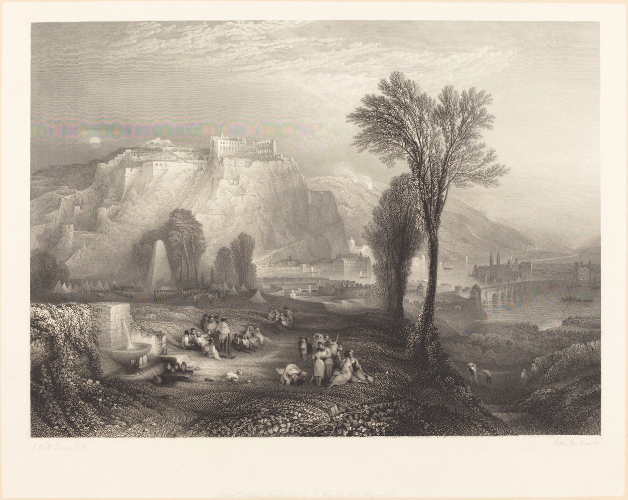 Ehrenbreitstein af John Pye after Joseph Mallord William Turner