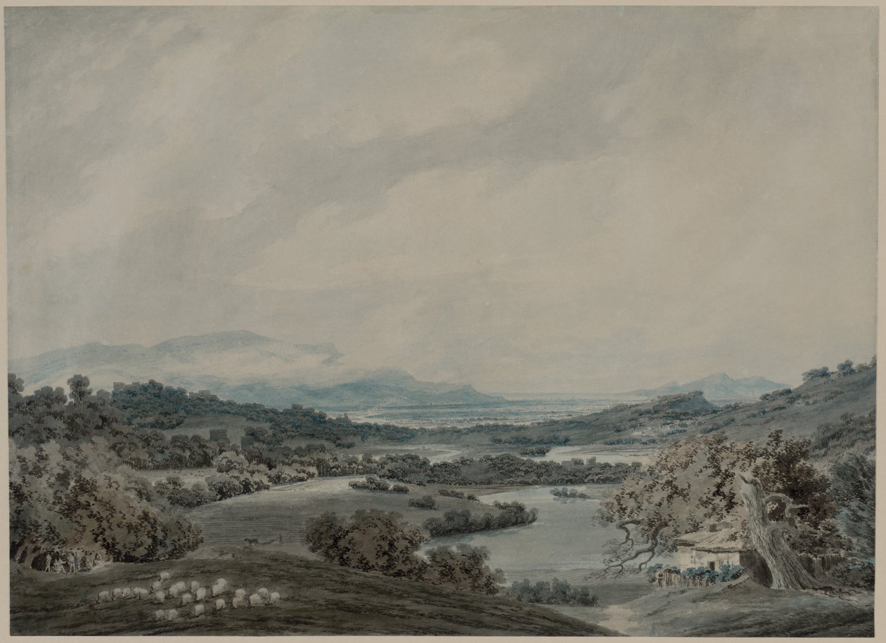 Italiensk Landskab, ca. 1790-1792. af John Robert Cozens