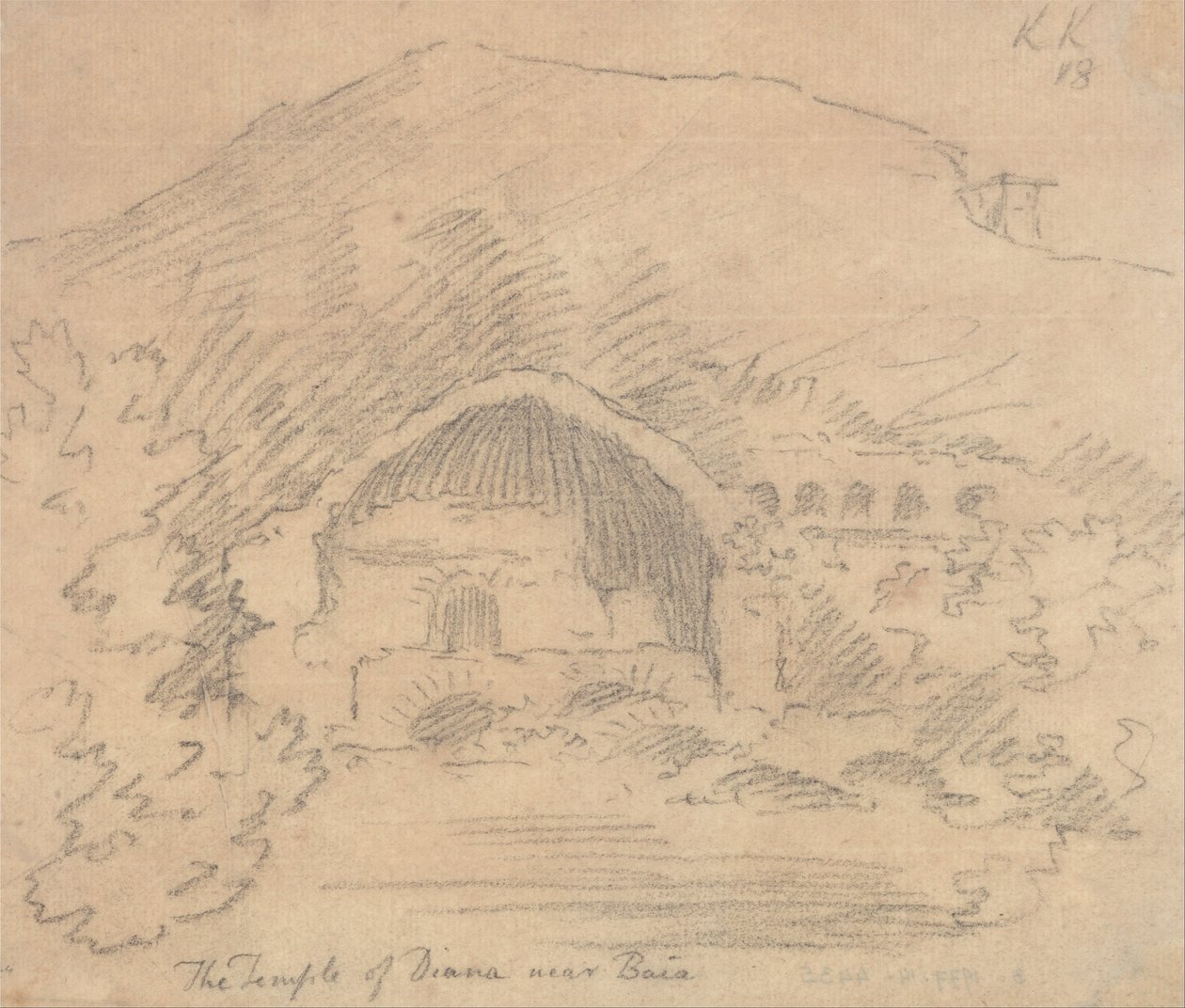 Dianas tempel nær Baia af John Robert Cozens