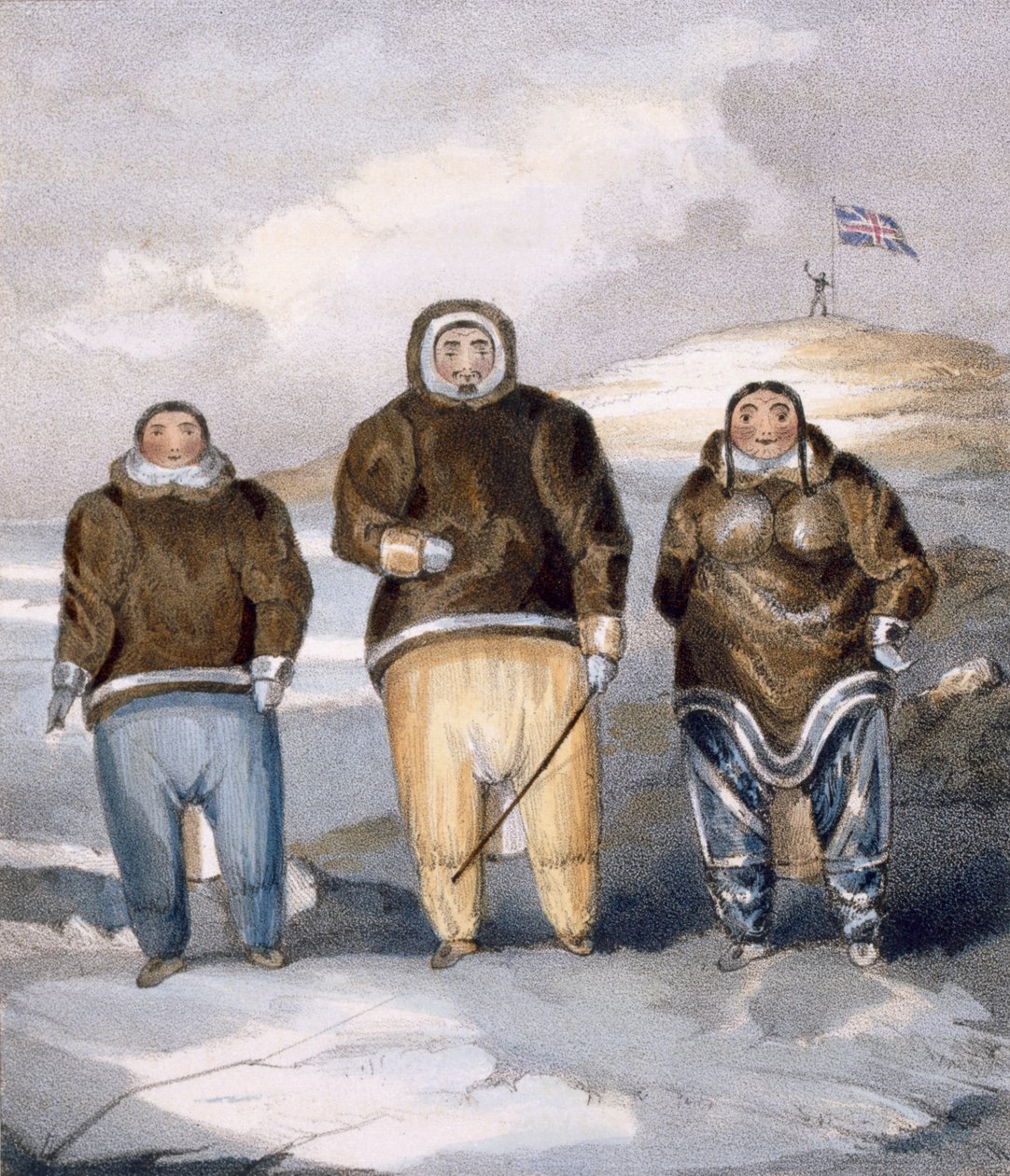 Kawalua, Tiagashu og Adlurak, 1835 af John Ross