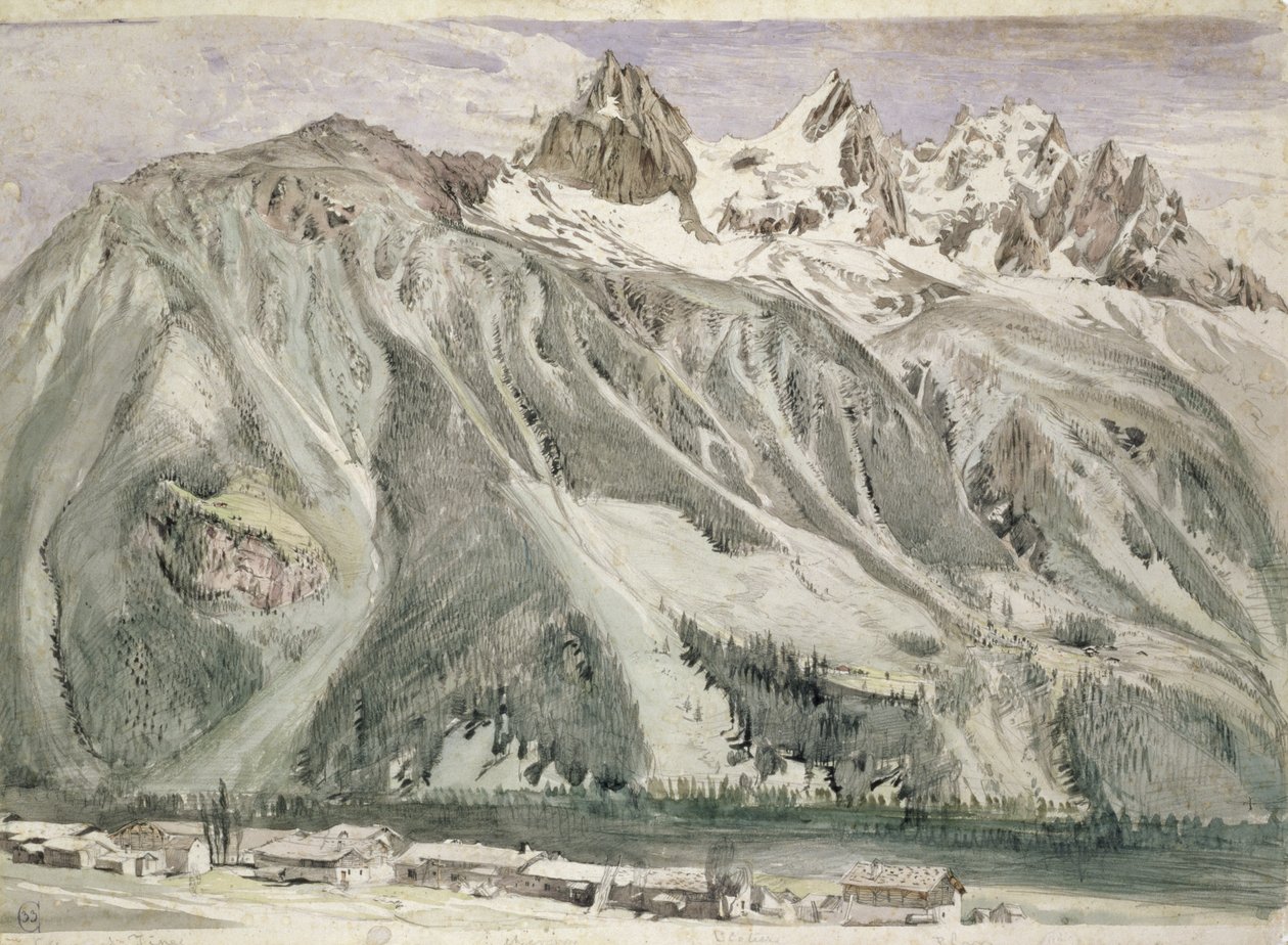Aiguilles af Chamonix, 1849 af John Ruskin