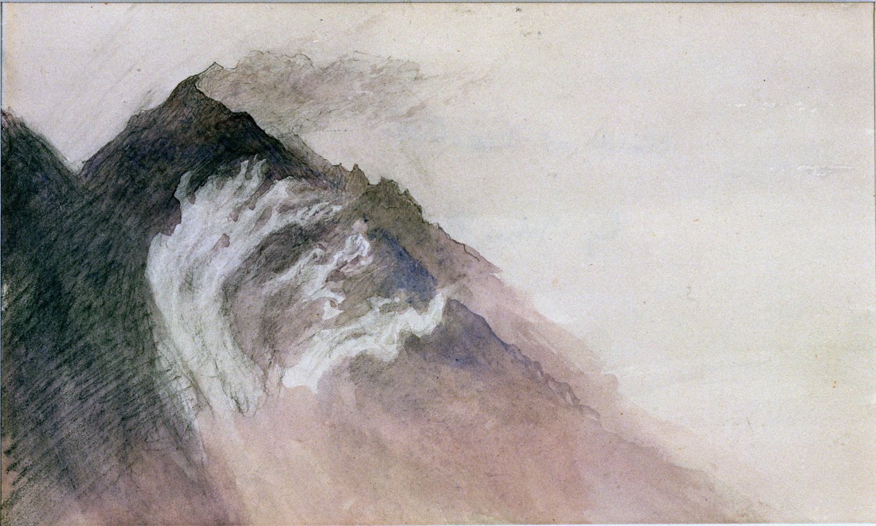 Chamonix, Mont Blanc (wc på papir) af John Ruskin