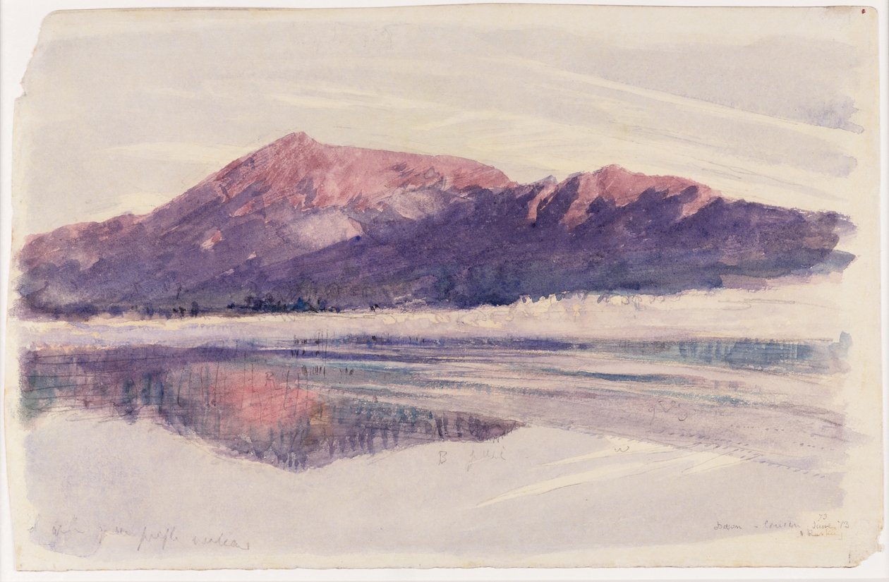 Dawn Coniston, 1873 (wc på papir) af John Ruskin