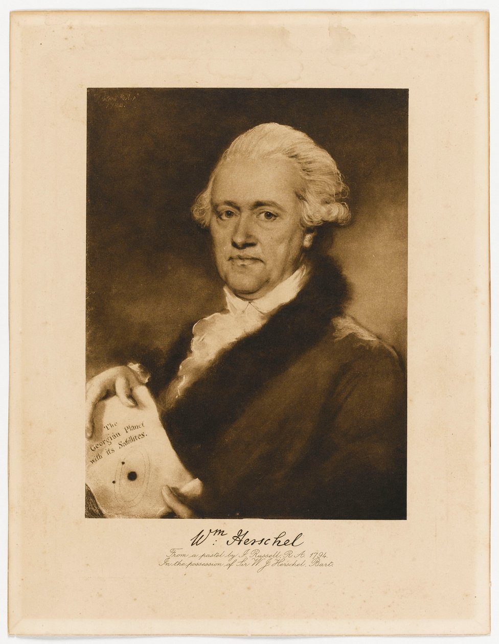 Sir William Herschel (1738-1822) (fotogravure) af John Russell