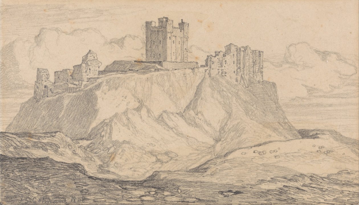 Bamborough Castle, Northumberland af John Sell Cotman