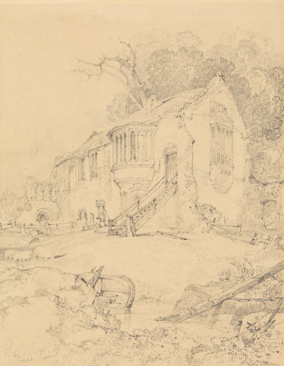 Castle Acre Priory, Norfolk af John Sell Cotman