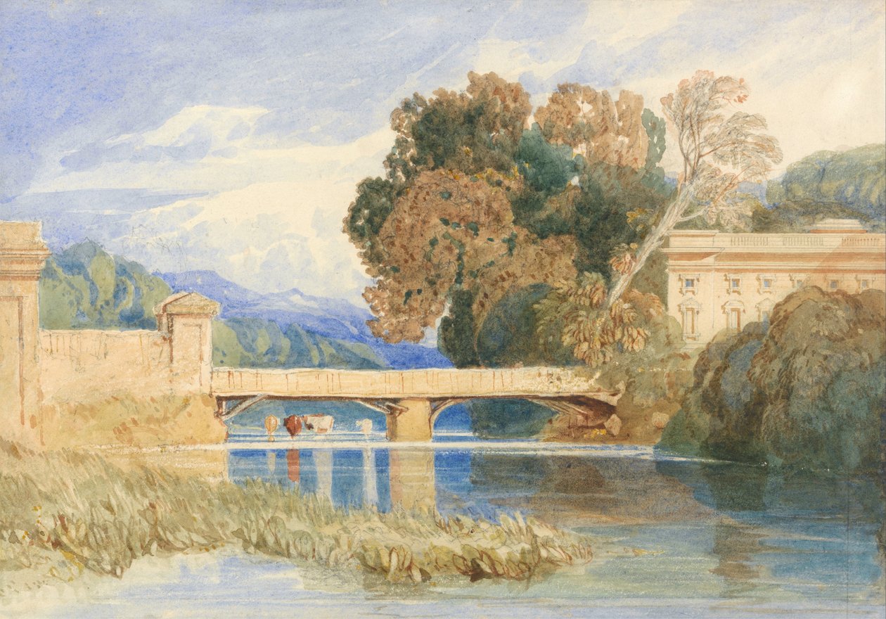 Chateau Navarre, nær Evreux, Normandiet af John Sell Cotman