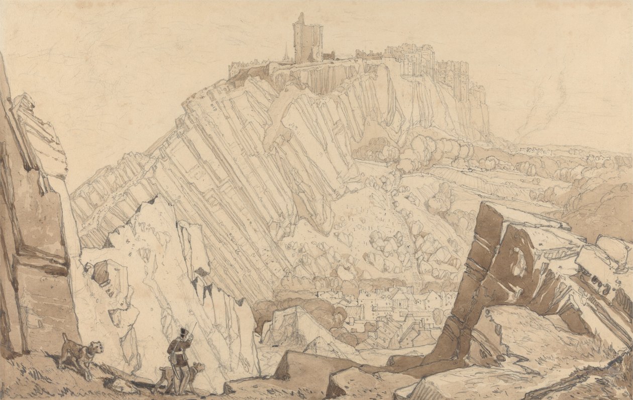 Domfront, ser mod sydøst af John Sell Cotman