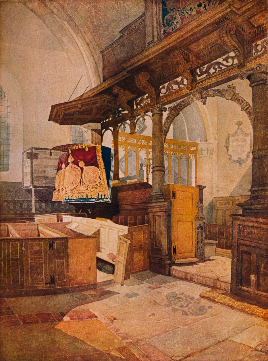 Trentham kirke, c1810 af John Sell Cotman