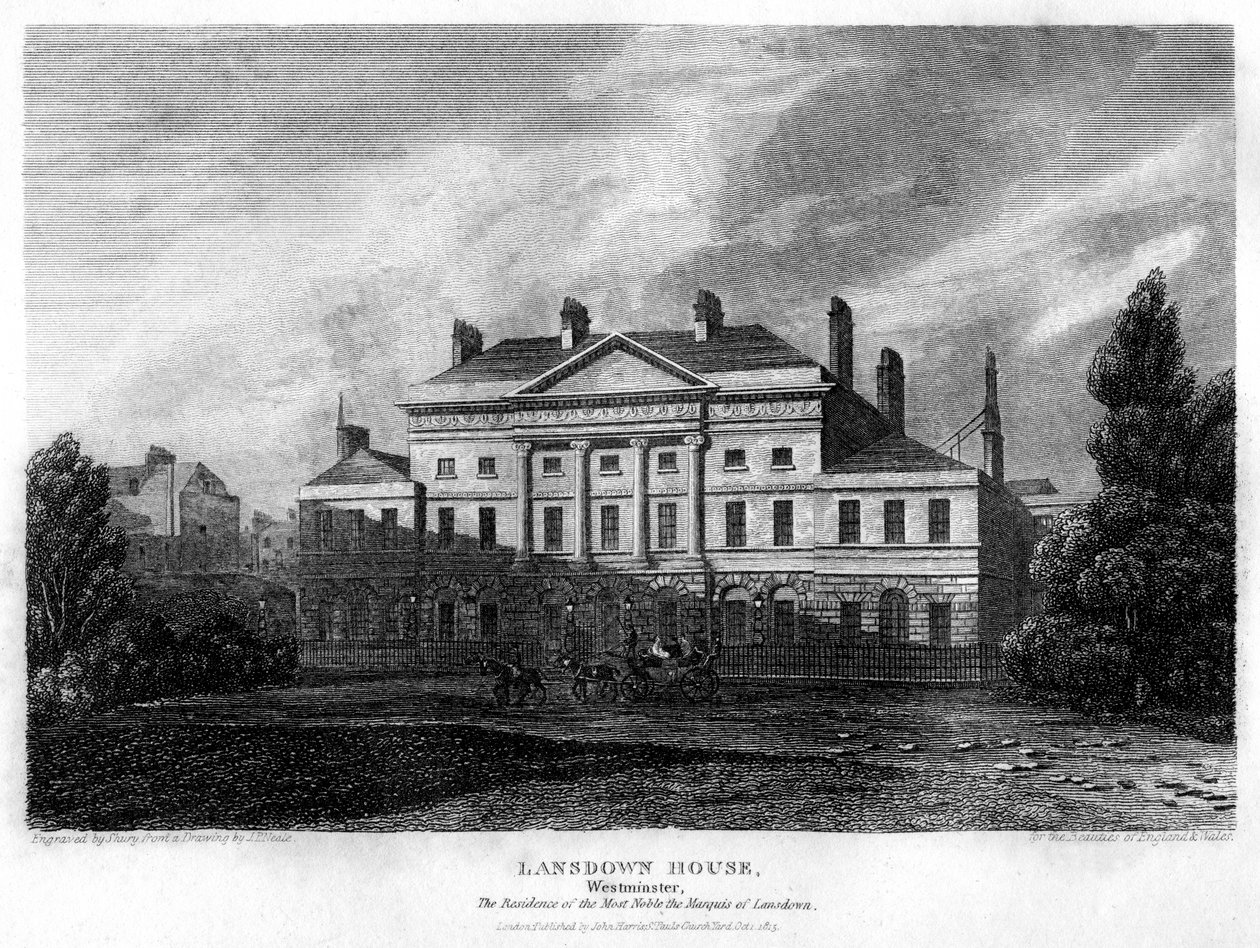 Lansdowne House, Westminster, London, 1815. af John Shury