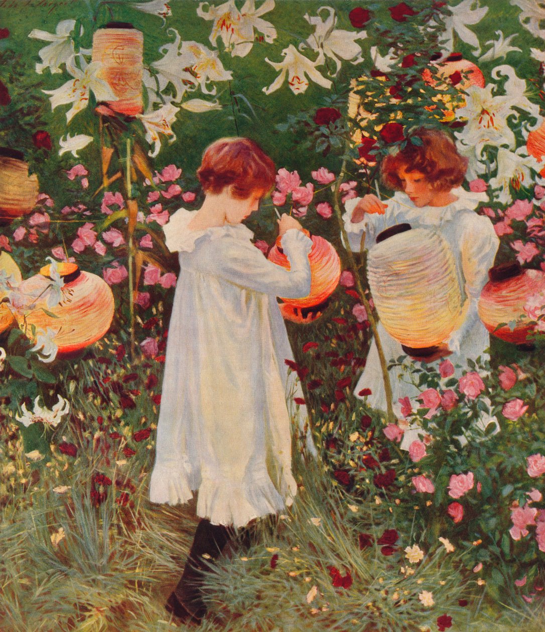 Nellik, Lily, Lily, Rose, 1885-86, 1938 af John Singer Sargent