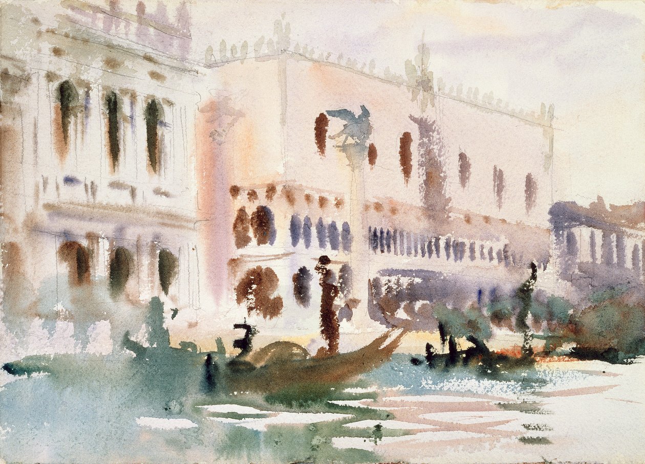 Fra Gondolen (wc på papir) af John Singer Sargent
