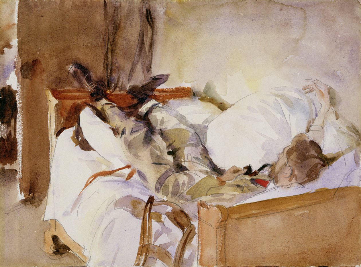 I Schweiz (wc på papir) af John Singer Sargent