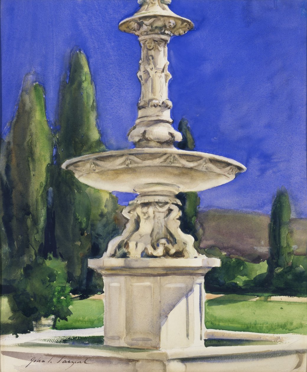Marmorfontæne i Italien af John Singer Sargent
