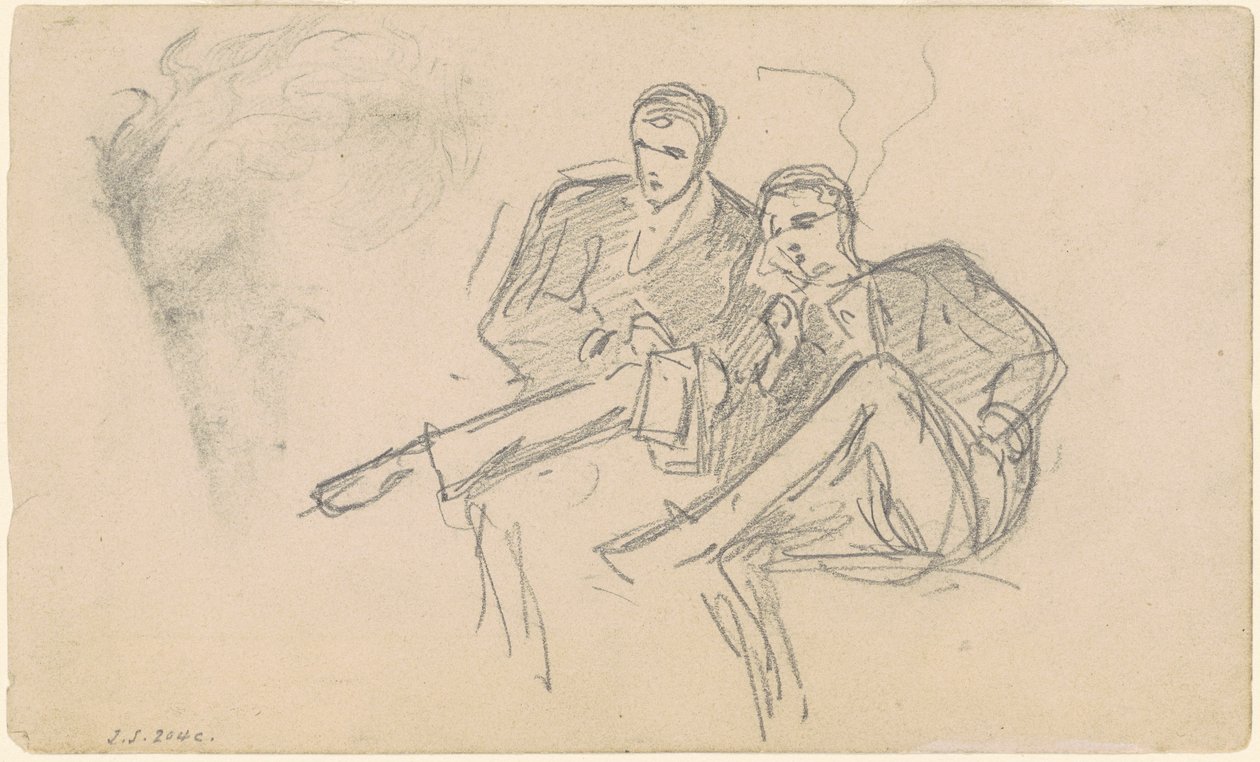 Siddende Mænd, ca. 1874-1877. af John Singer Sargent