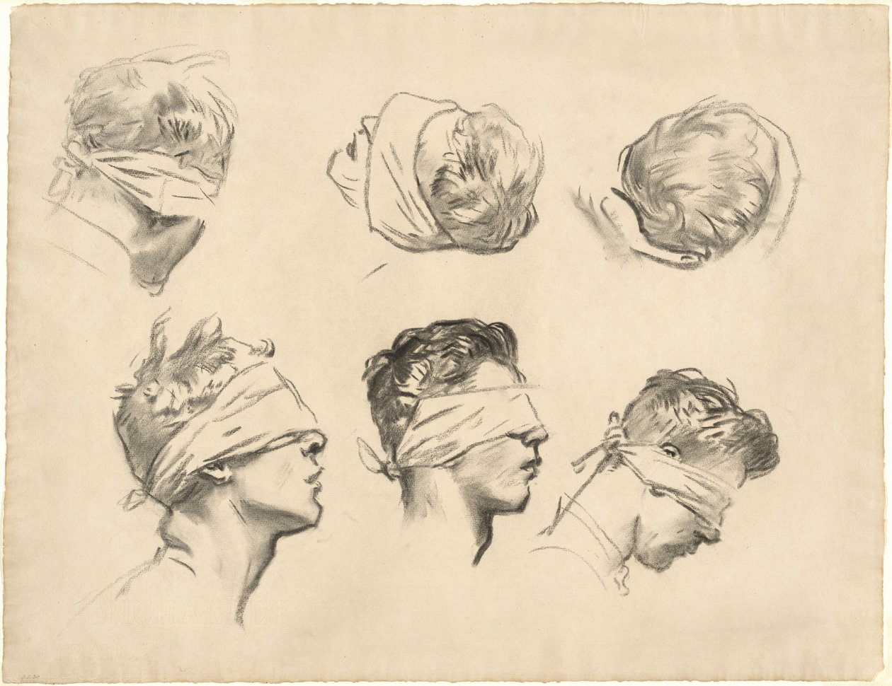 Studier for Gassed, 1918-1919. af John Singer Sargent
