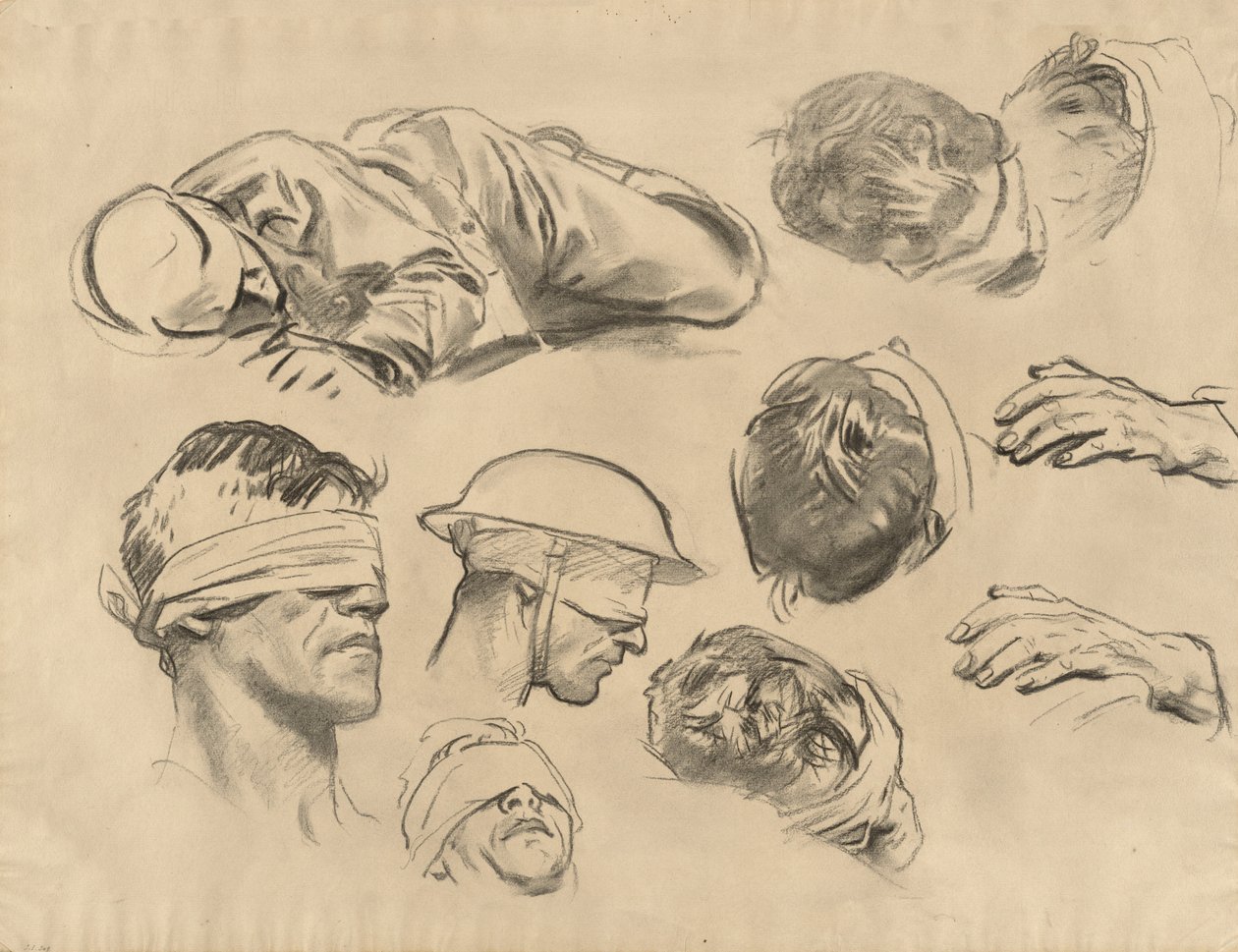Studier for Gassed, 1918-1919. af John Singer Sargent