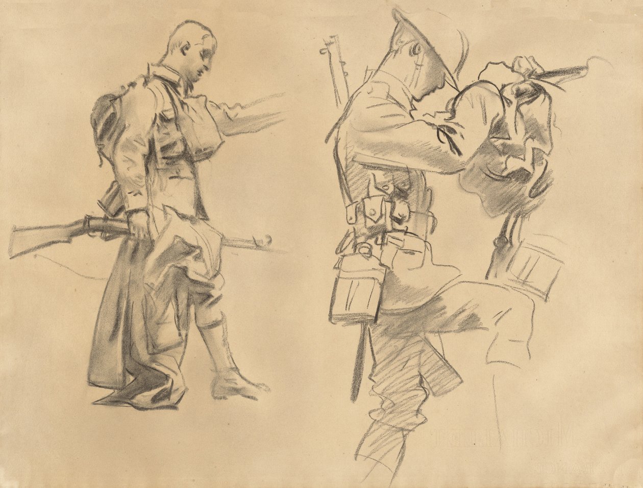 Studier for Gassed [recto], 1918-1919. af John Singer Sargent