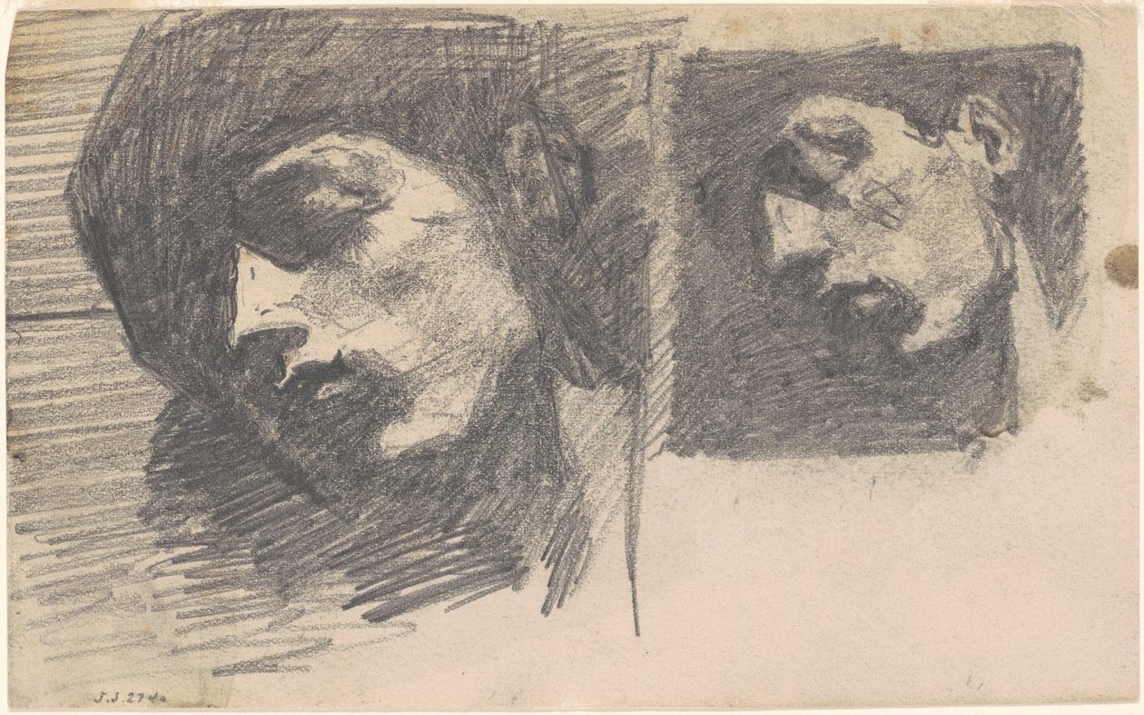 To hoveder, 1875-1880. af John Singer Sargent
