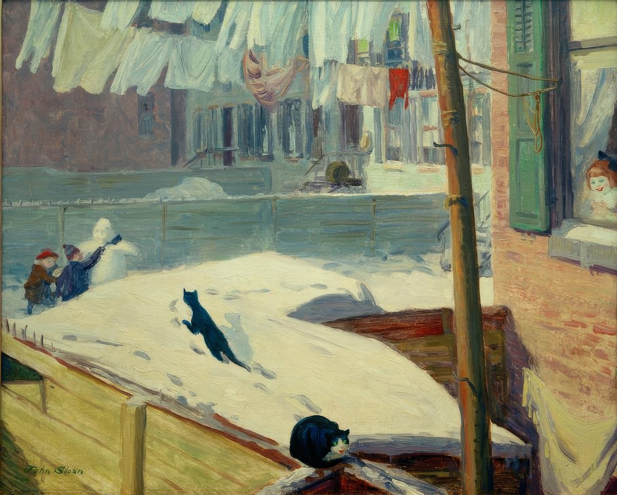 Baggårde, Greenwich Village af John French Sloan