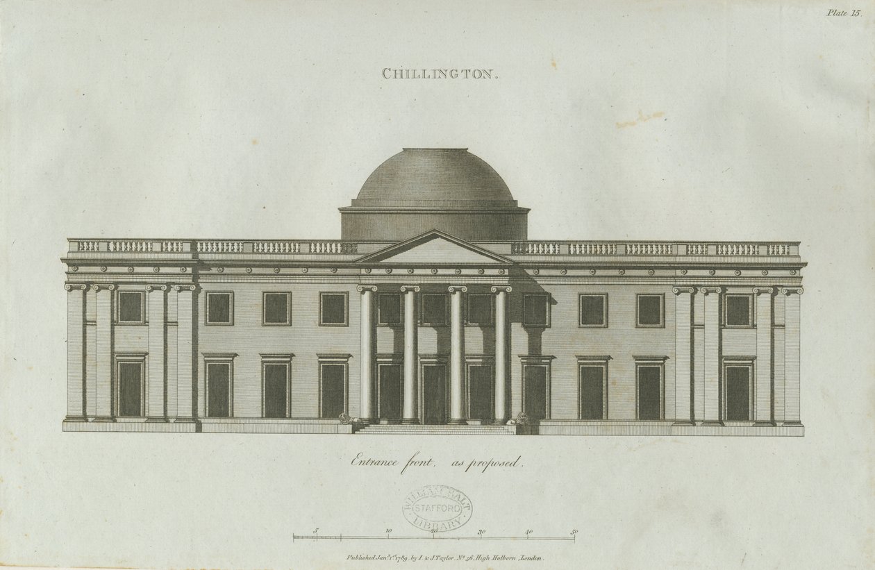Chillington Hall: gravering af John Soane