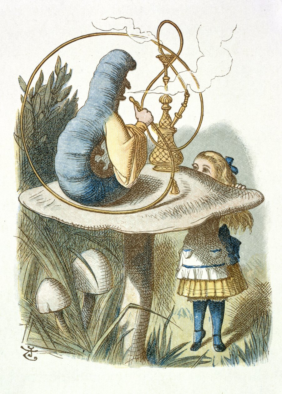 Alice møder den blå larve af John Tenniel