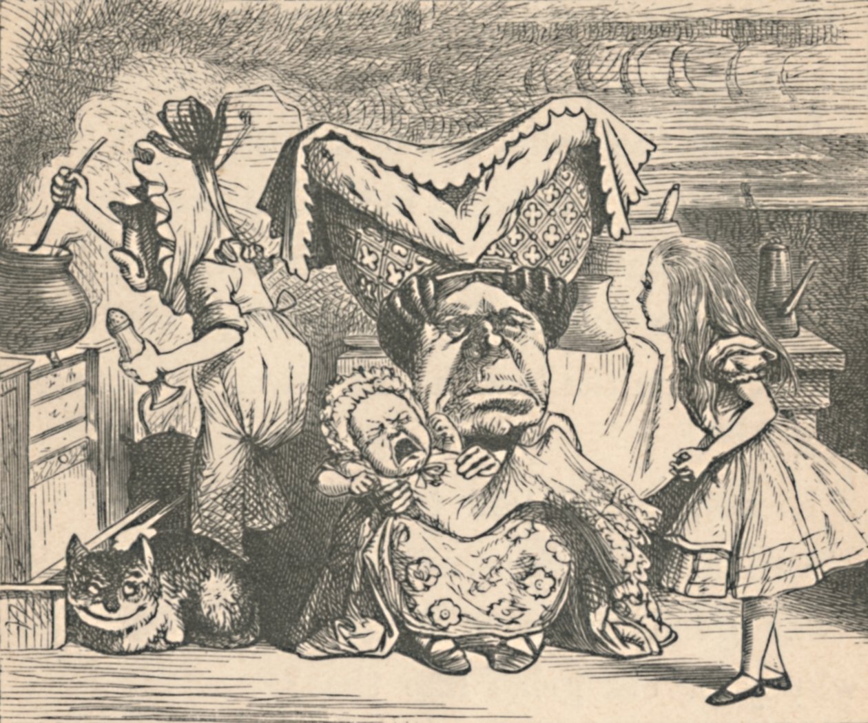 Alice, hertuginden og babyen, 1889 af John Tenniel