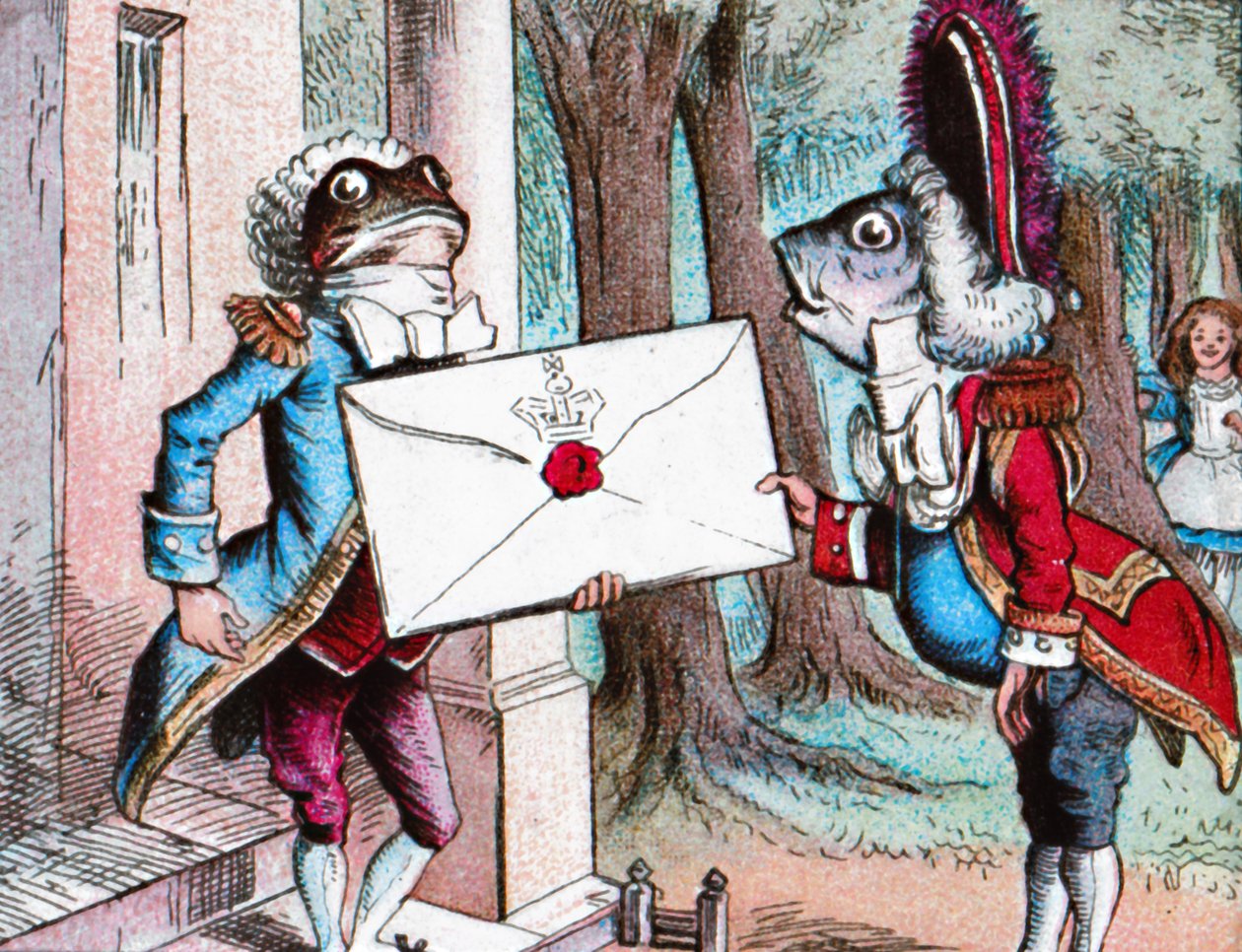The Frog Footman leverer invitationen, c1910 af John Tenniel