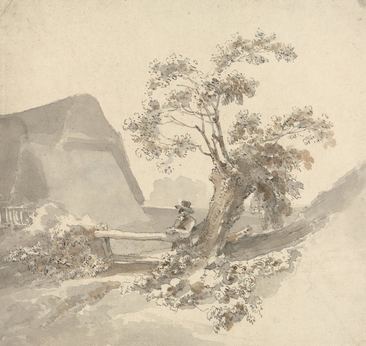 Man Beside a Stile af John Thomas Smith