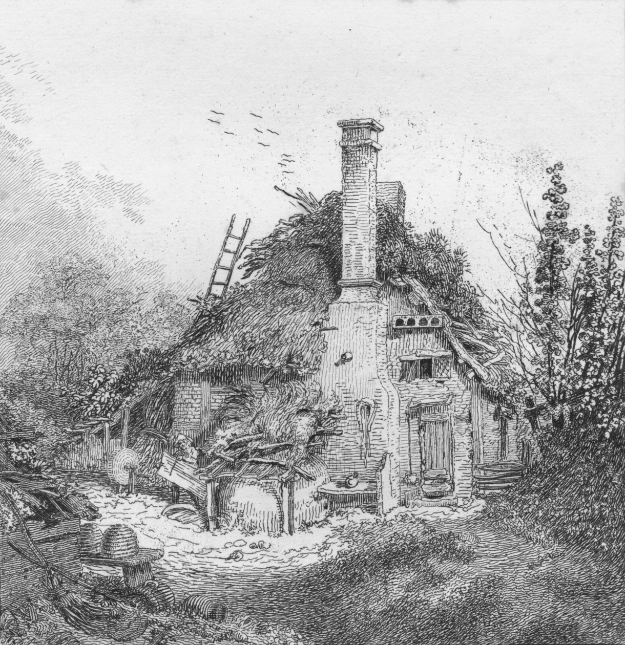På Merrow Common, Surrey, 1797 af John Thomas Smith