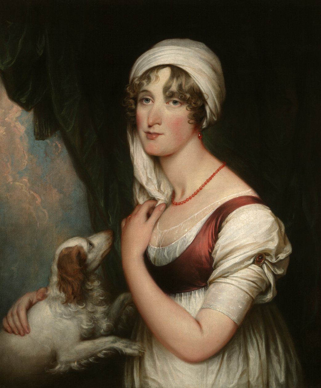 Sarah Trumbull med en spaniel af John Trumbull