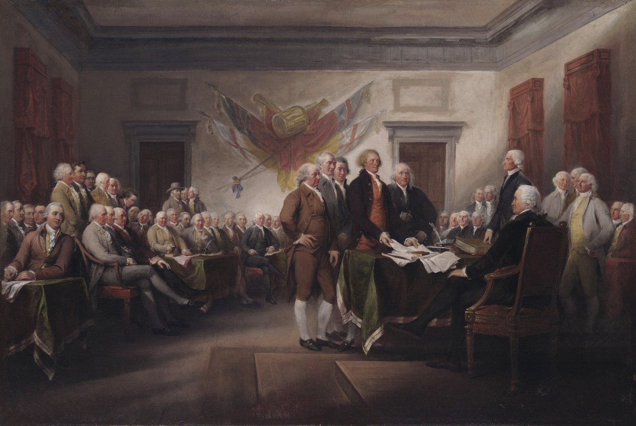 Uafhængighedserklæringen, 4. juli af John Trumbull