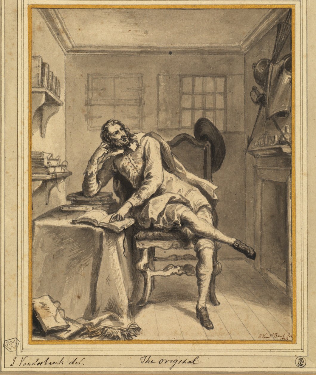 Don Quijote i sit arbejdsværelse af John Vanderbanck