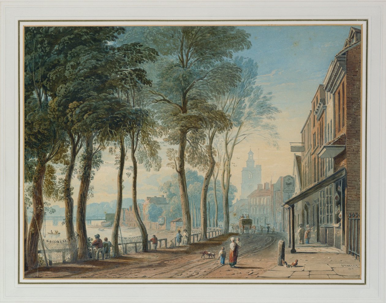Cheyne Walk, Chelsea, 1816 af John Varley