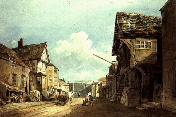 Kig ned ad High Street, Conway af John Varley