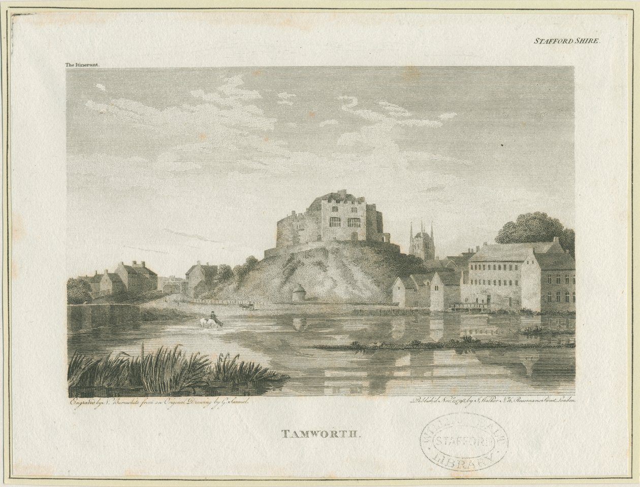Tamworth Castle: gravering, nd [c 1798] af John Walker