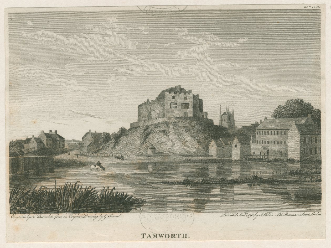 Tamworth Castle: gravering, nd [c 1798] af John Walker