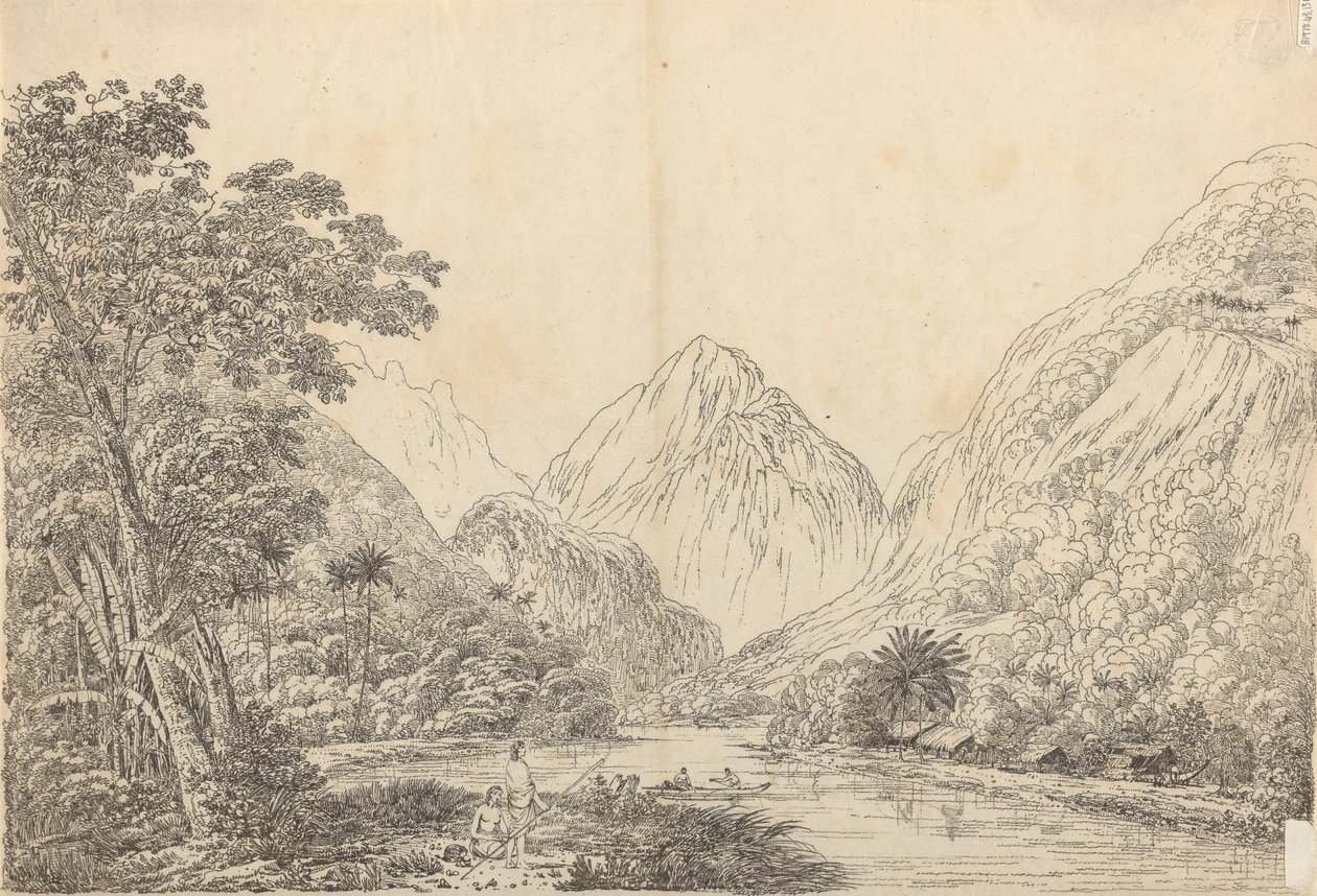 Udsigt i Oheitepeha Bay, Otaheite af John Webber