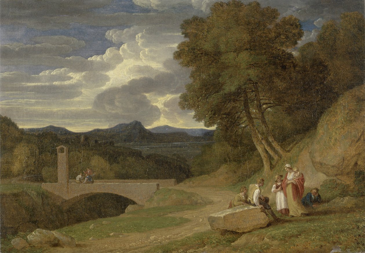 Et italiensk landskab (olie på lærred) af John White Abbott