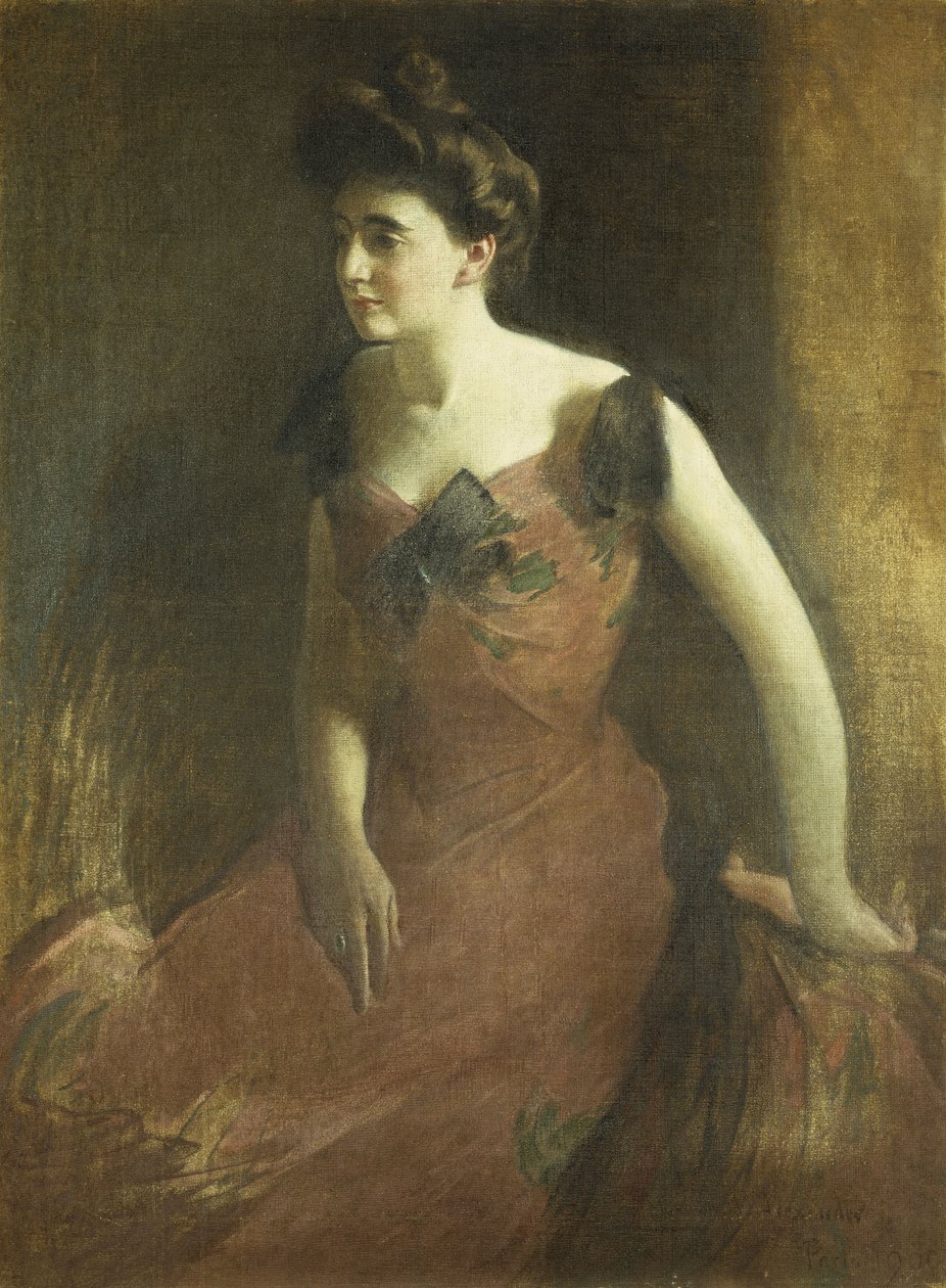 Kvinde i rød kjole, 1900 af John White Alexander