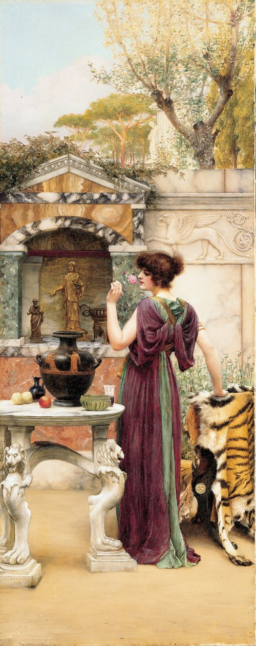 Ved Havehelligdommen, Pompeji af John William Godward