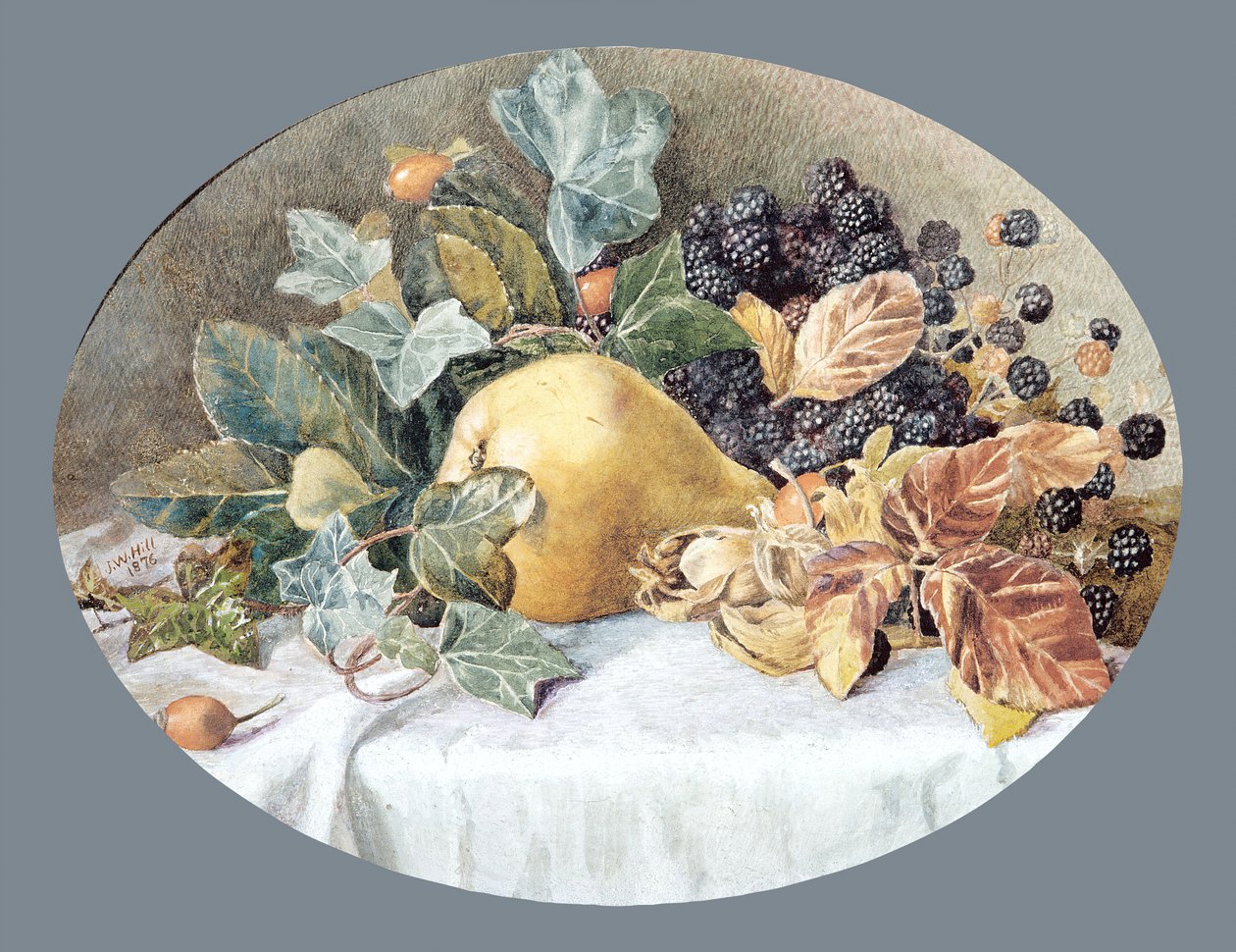 Still Life with Fruit, 1876. dani af John William Hill