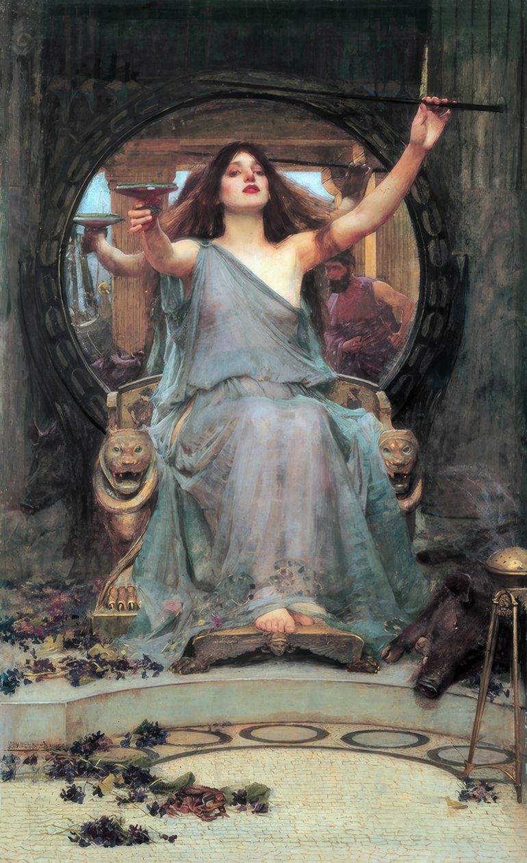 Circe giver Odysseus en kop af John William Waterhouse