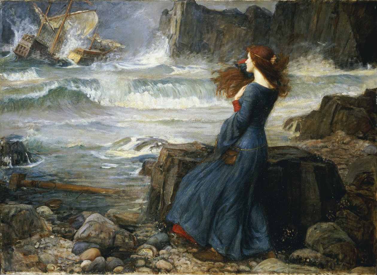 Miranda - Stormen, 1916 af John William Waterhouse