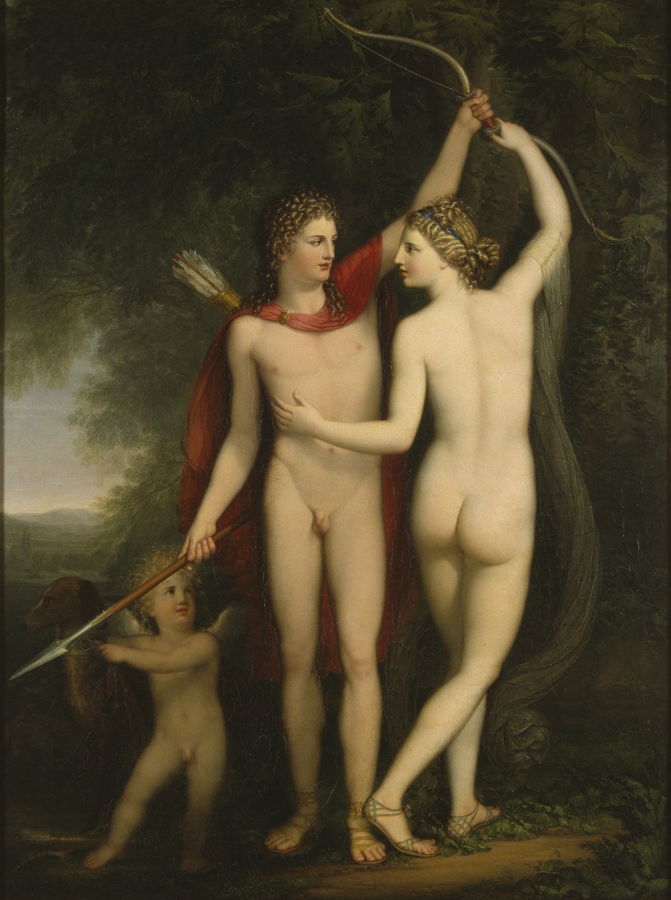 Venus, Adonis og Amor af Jonas Akerstrom