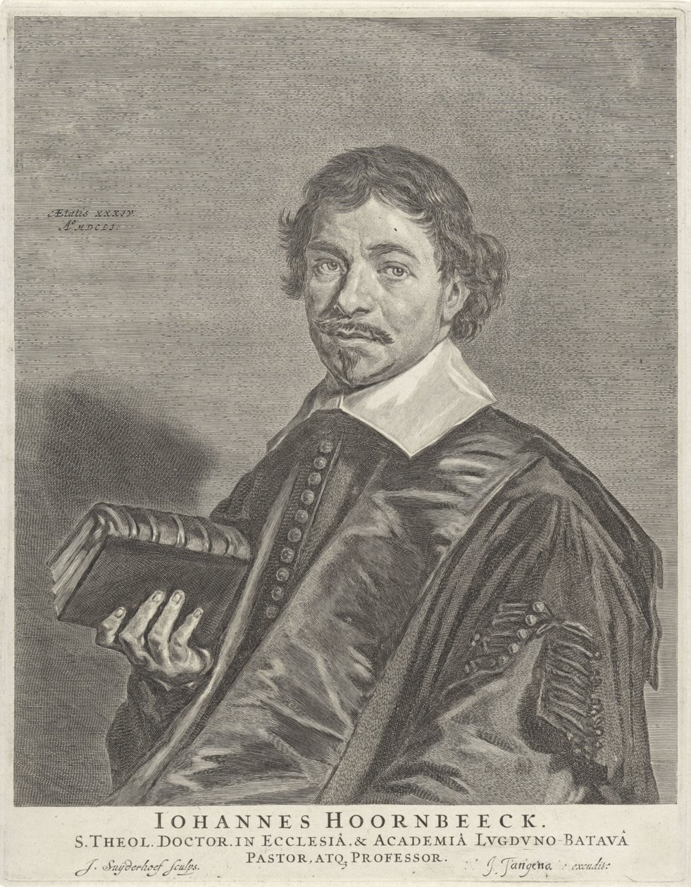 Portræt af Johannes Hoornbeeck af Jonas Suyderhoef
