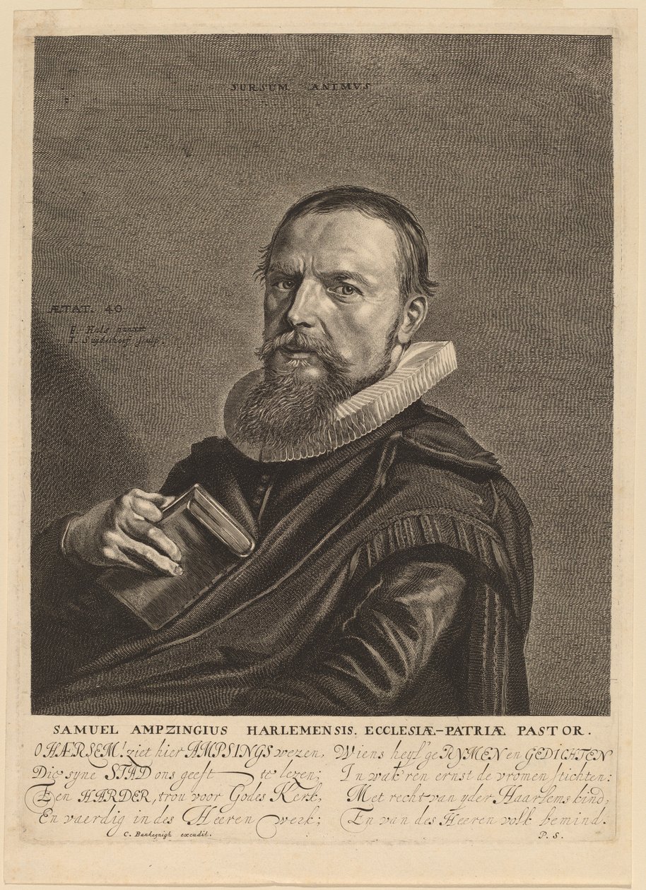 Samuel Ampzing af Jonas Suyderhoff after Frans Hals