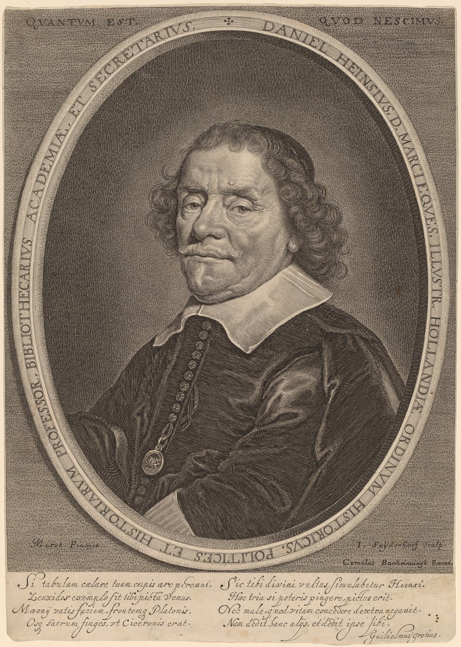 Daniel Heinsius af Jonas Suyderhoff after Jacob Fransz van der Merck