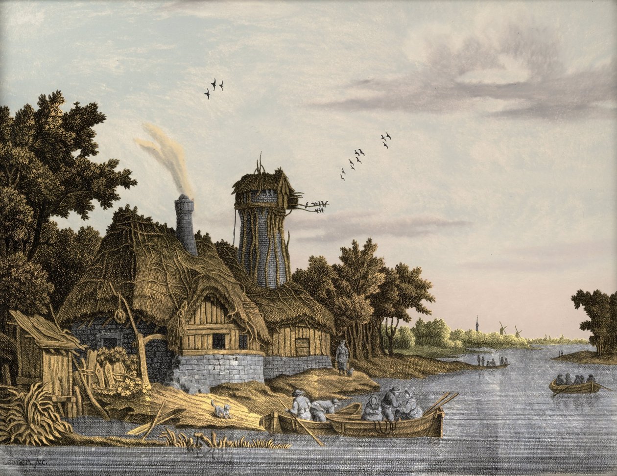 Mølle langs en flod af Jonas Zeuner